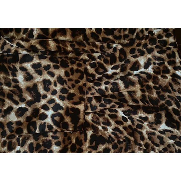 Kendall and Kylie Animal Print Sz S Wrap Dress Ruched Racer back Hi low Maxi - Picture 10 of 10